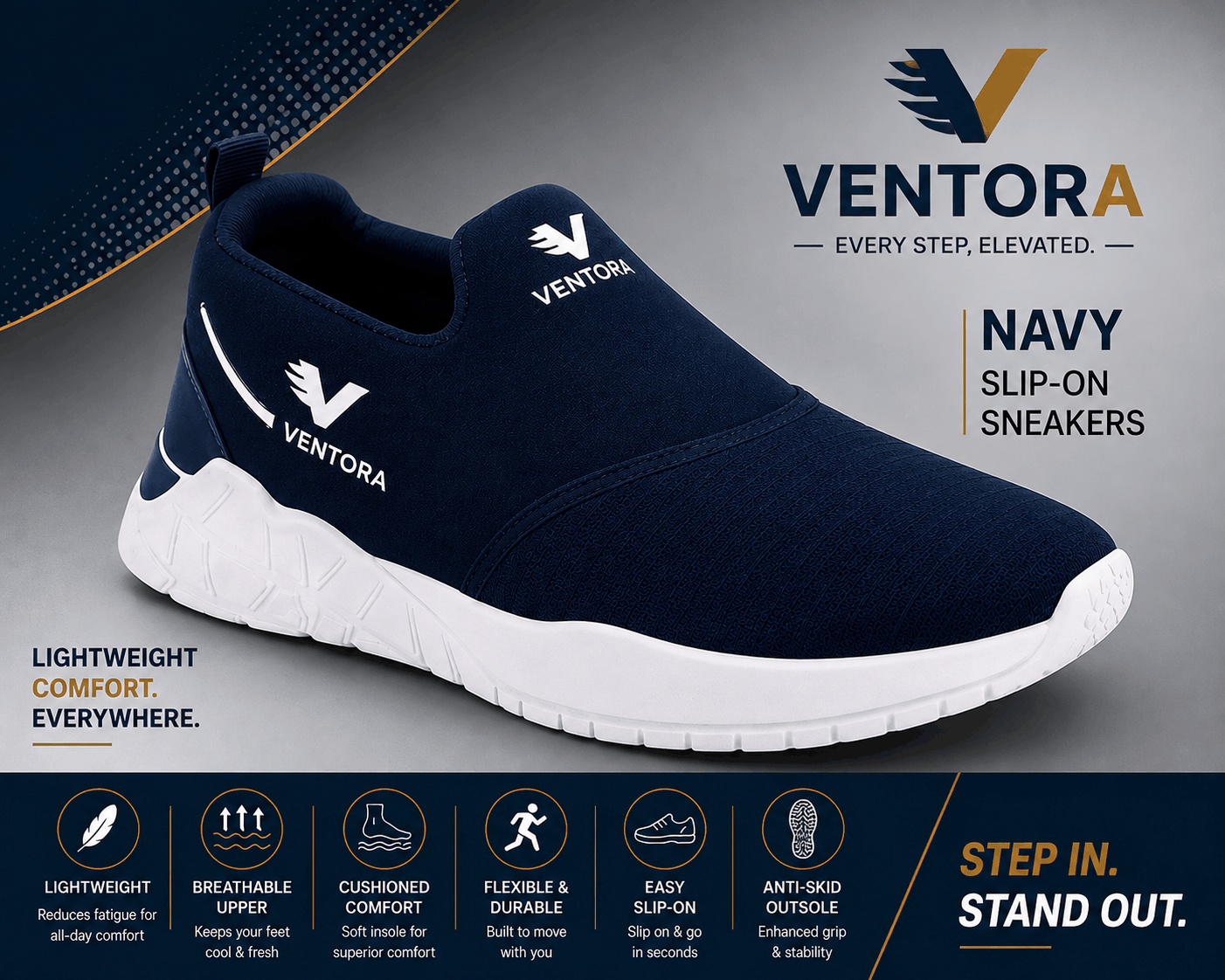 Comfort In Every Step NR Navy
